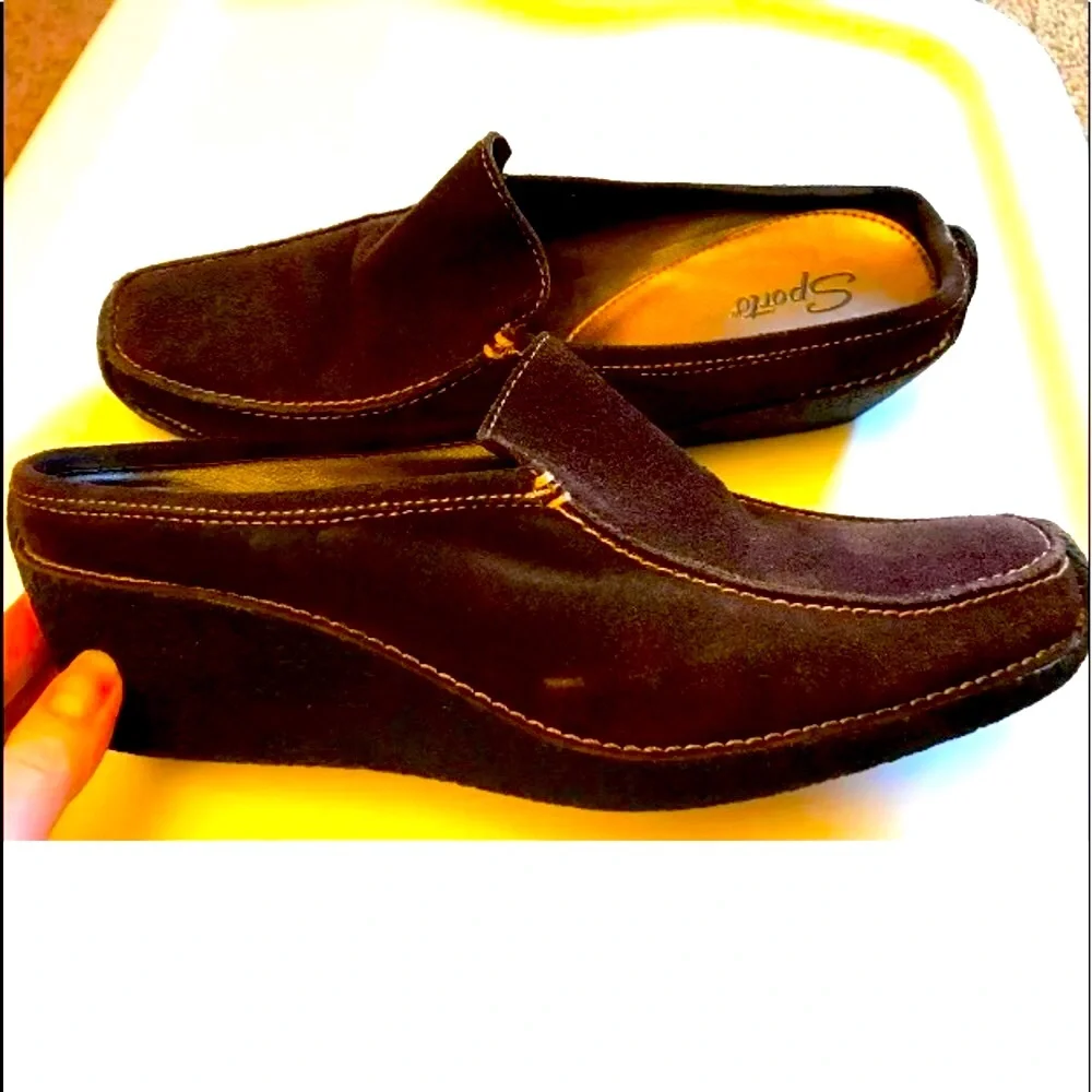 SPORTO Size 8-1/2 size 8.5 Brown Stitched Suede Leather 3